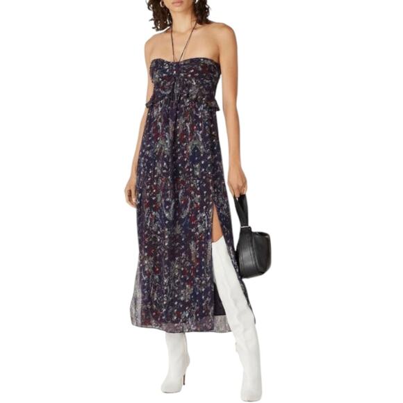 IRO Somov Women's Spring Dress Size 44(US 12) Paisley Halter Boho Midi - Picture 1 of 13
